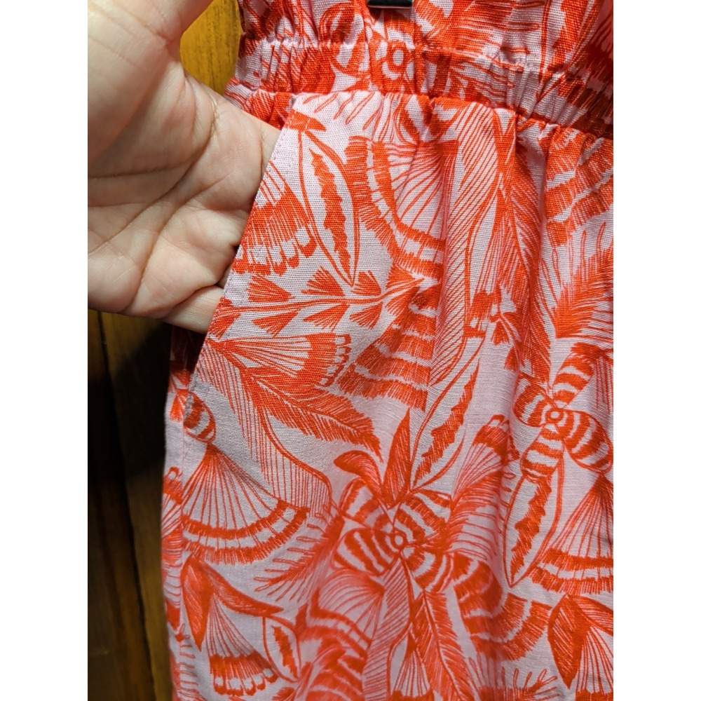 Kourt, Pink Red Floral Paperbag Waist Wide Leg Pants Size Small - Picture 4 of 7